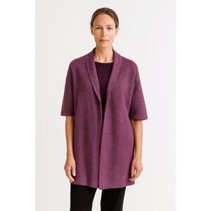 EILEEN FISHER Purple 100% Cashmere Duster Cardigan Sweater  Women's Size Medium